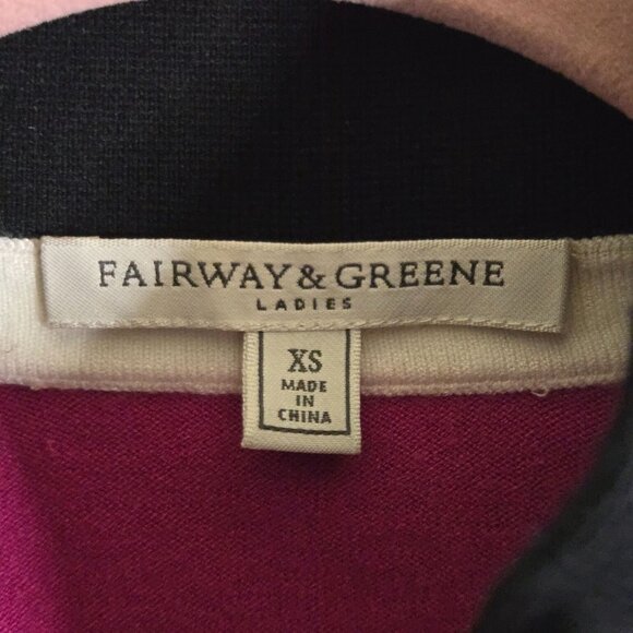 Fairway & Greene Callie Full Zip Pink Black Zip Pockets Golf Sports Size XS - Picture 6 of 7